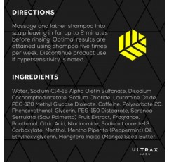 Ultrax Labs 가늘어지는 모발과 탈모를 위한 모발 성장 샴푸, 모발 굵어지는 샴푸, 여성과 남성을 위한 모발 성장 - 모발 서지 8온스