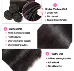 BLACKMOON HAIR 브라질 머리 스트레이트 24 26 28 인치 100% 처리되지 않은 버진 인간의 머리카락 3 묶음 자연 블랙 색상