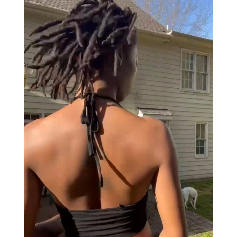 6 인치 80 가닥 Loc 확장 인간의 머리카락 여성을위한 100% 수제 영구 Dreadlock 확장 바늘로 컬링 및 표백 가능 Loc 확장 (너비 0.6cm 자연 색상)