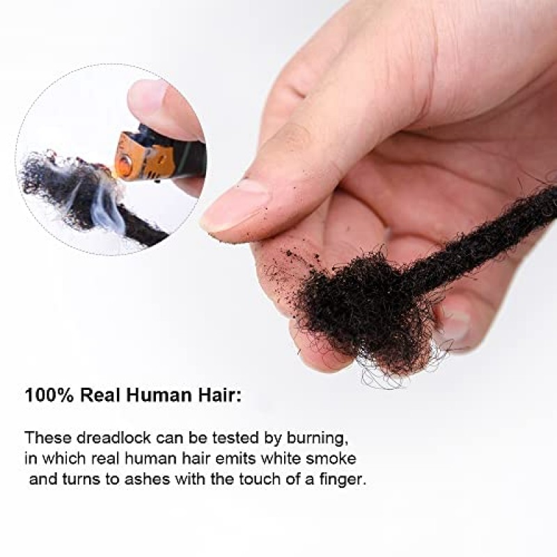 FAMILOCS Dreadlock Extensions 인간의 머리카락 10 인치 0.4cm 너비 70 가닥 Loc Extensions 남성용/여성용 바늘과 빗이 있는 수제 영구 소프트 Locs