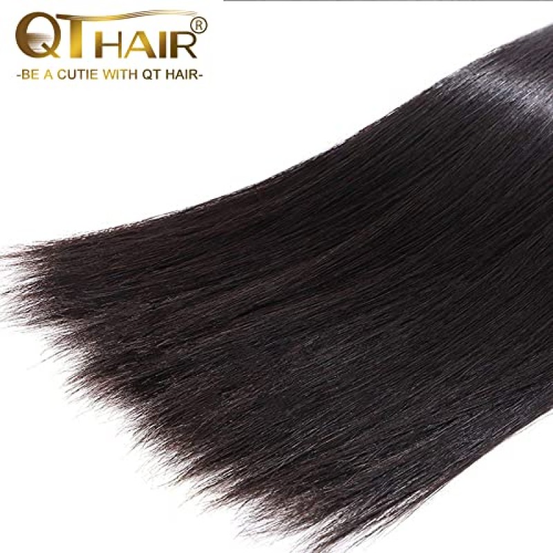 QTHAIR 12A 버진 헤어 인도 생머리 인간의 머리카락(18 20 22 24,400g) 100% 처리되지 않은 스트레이트 인도 버진 헤어 위브 자연 색상 인도 Strai