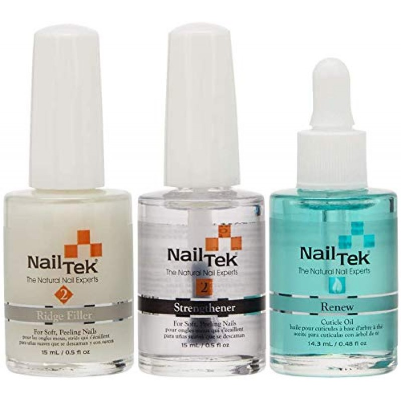 Nail Tek Repairs 손상된 네일 키트. 인텐시브 테라피(.5OZ), 파운데이션(.5OZ) 및 리뉴(.48OZ)