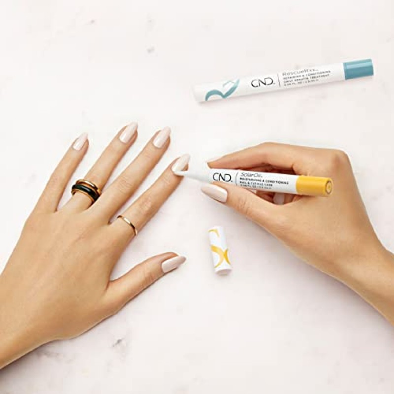 CND Solar Oil & RescueRxx 네일 앤 큐티클 케어, 큐티클 오일 펜, 케라틴 트리트먼트 펜, On-the-Go, 여행용 뷰티, 손상된 손톱을 복구하는 매우 효과적인 새로운 트리트먼트