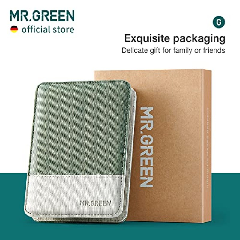 MR.GREEN 매니큐어 세트 페디큐어 키트 스테인레스 스틸 손톱깎이 PU 가죽 케이스가 포함된 개인 관리 도구(녹색)