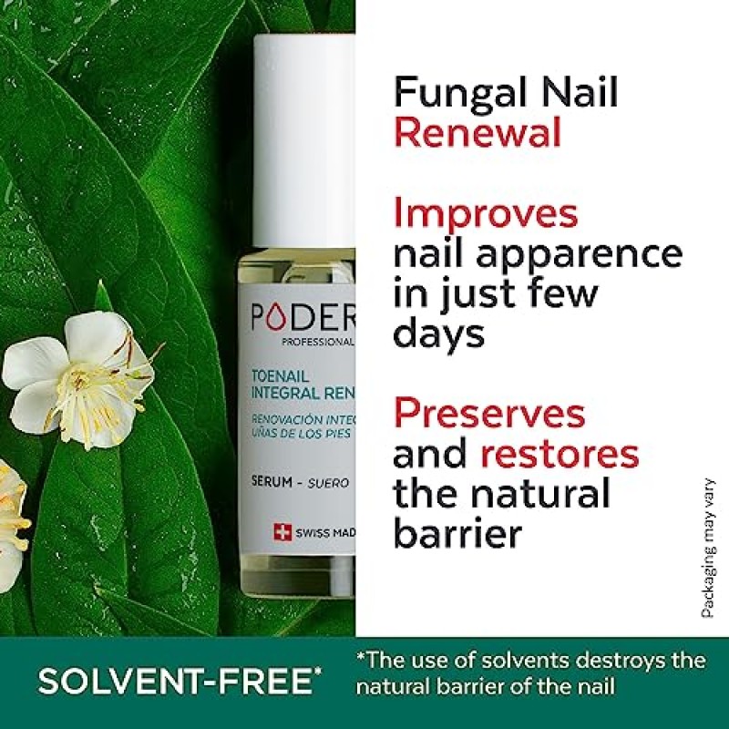 PODERM – 2 in 1 TOENAIL INTEGRAL RENEWAL – 변색/손상된 손톱의 모양 복원 – 발가락 및 손톱 복구 – 100% 천연 성분 및 비건 – 빠르고 쉬움 – Swiss Made