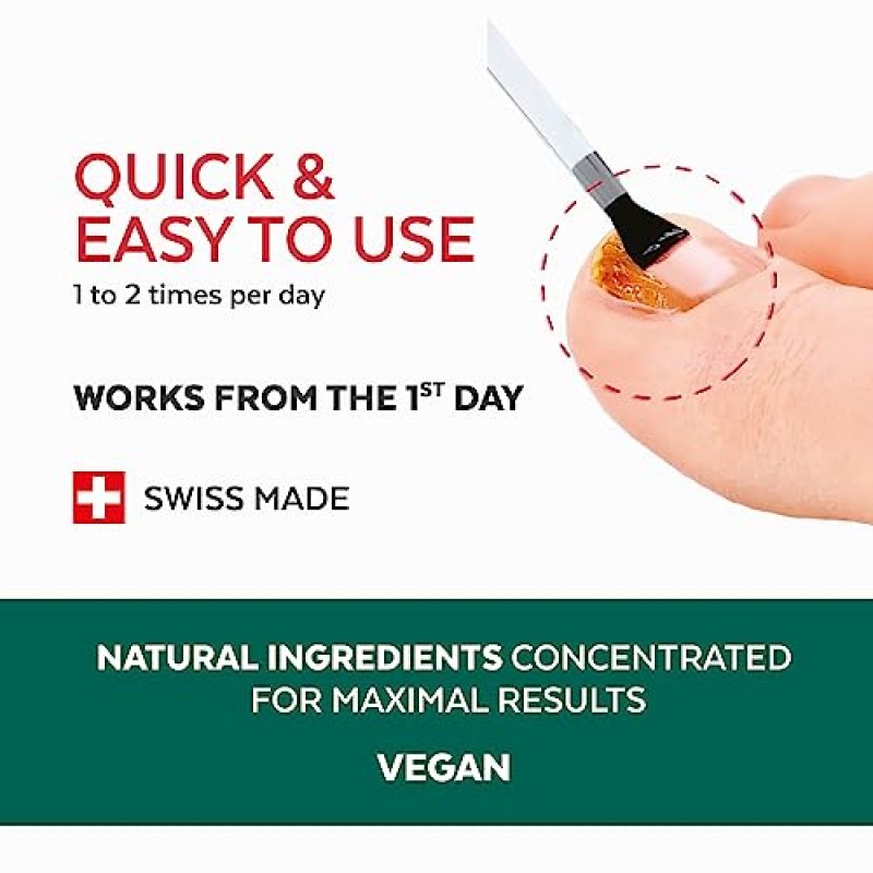 PODERM – 2 in 1 TOENAIL INTEGRAL RENEWAL – 변색/손상된 손톱의 모양 복원 – 발가락 및 손톱 복구 – 100% 천연 성분 및 비건 – 빠르고 쉬움 – Swiss Made