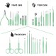Tseoa 매니큐어 세트 개인 관리 용품, 손톱깎이 키트, 전문 손톱깎이 페디큐어 세트, 고급 여행용 케이스가 포함된 네일 도구, 남성 여성 가족 친구를 위한 선물, 31개(녹색)