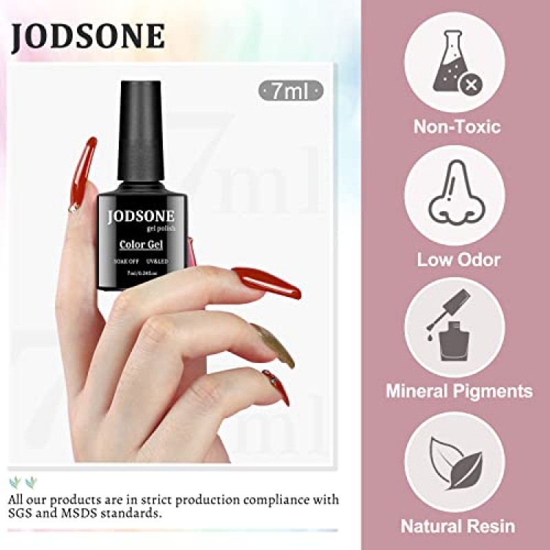 JODSONE 35 PCS 젤 네일 폴리시 세트 - 젤 네일 키트 32가지 색상 젤 폴리시 키트 베이스 코트 닦음 없음 탑 코트 매트 탑 코트 매니큐어 세트 그린 블루 레드 핑크 컬렉션 여성용 선물