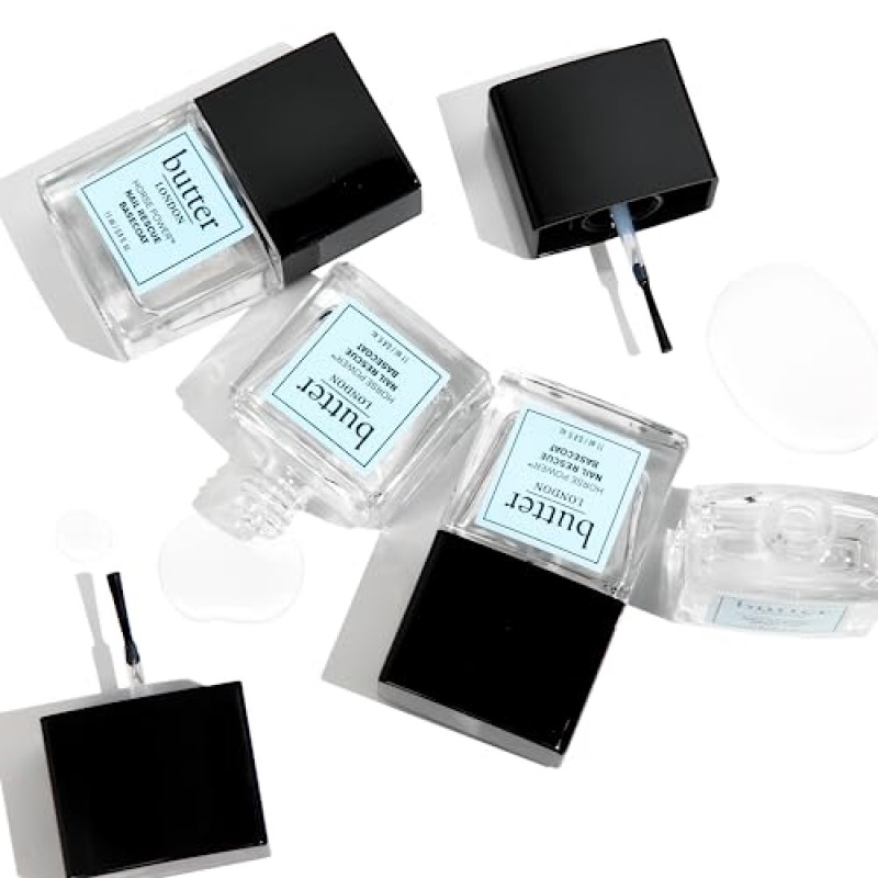 Butter LONDON Horse Power Nail Rescue 베이스코트, 손상된 손톱 복원 및 구조에 도움, 손톱 성장 촉진 및 얼룩 방지에 도움, 잔인함 및 글루텐 없음
