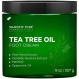 MAJESTIC PURE Athletes Foot Cream with Tea Tree Oil, Aloe & Spearmint - 수분 공급, 연화 및 건조 갈라진 발, 발뒤꿈치 및 굳은살 제거, 자극받은 피부 진정에 도움 - 8온스