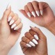OPI xPRESS/ON 프레스 온 네일, 최대 14일 동안 사용 가능한 젤 같은 살롱 매니큐어, 비건, 지속 가능한 포장, 네일 접착제 포함, 긴 흰색 벨벳 아몬드 모양 네일, 유리 슬리퍼