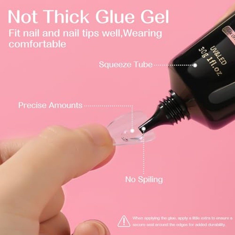 UNA GELLA 솔리드 네일 팁 글루 젤 2 * 40ml 램프 경화 필요 소프트 젤 네일 팁 담그기 아크릴 손톱 확장을 위한 초강력 네일 접착제 젤 가짜 네일 팁 젤 젤리 팁을 위한 접착제 누르기