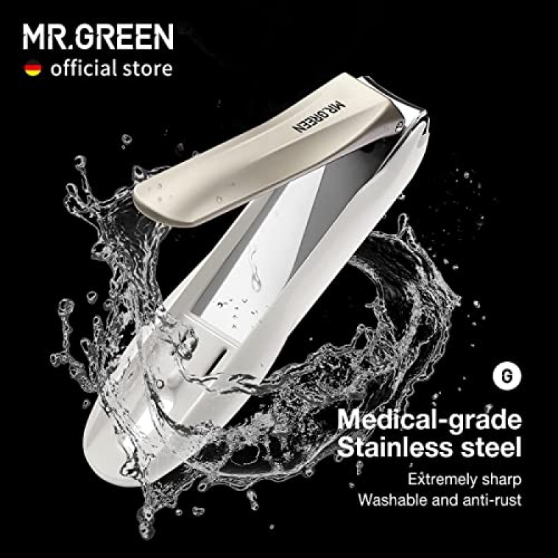 MR.GREEN 손톱깎이 안티 스플래시 손톱 커터 스테인레스 스틸 매니큐어 도구 손톱 가위 분리형 디자인 손톱 트리머 (중형)