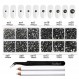 Beadsland 8300PCS 플랫백 라인스톤, 공예용 회색 라인스톤 라운드 크리스탈 라인스톤, 왁스 연필 및 핀셋 키트와 10가지 크기 혼합, SS3-SS30, 블랙 다이아몬드