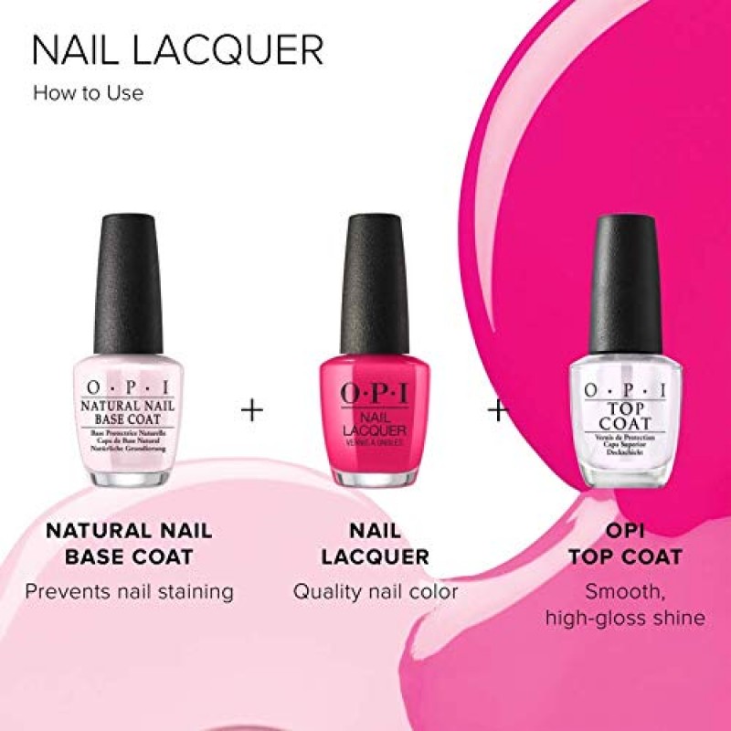 OPI 천연 네일 강화제, 비건 포뮬러, 비타민 A 및 E 함유, 변색 방지, 손톱 강화, 투명, 0.5 fl oz