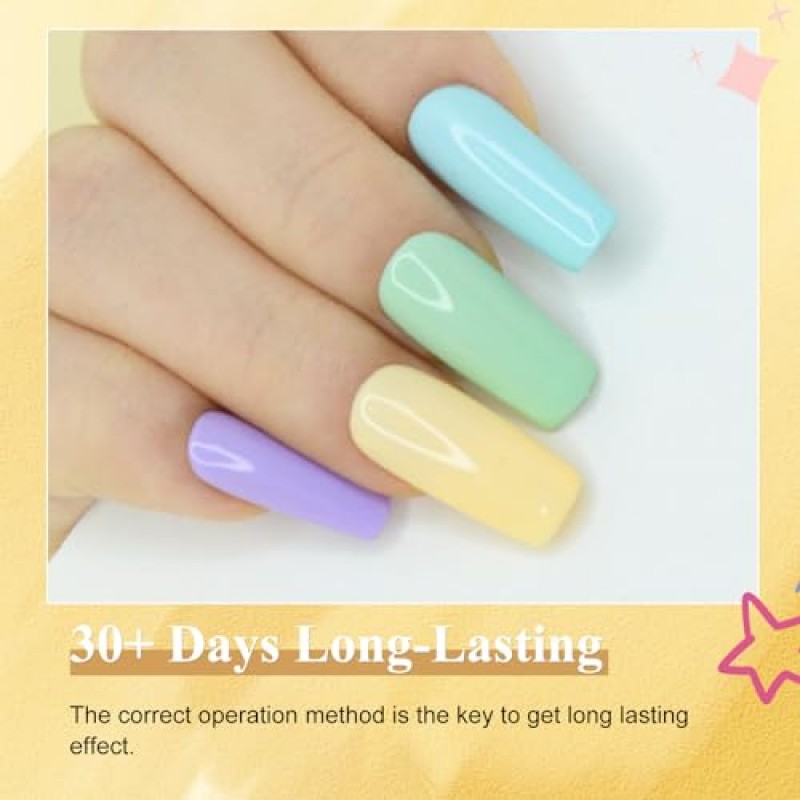 Eodci 20Pcs 젤 매니큐어 키트 3Pcs 광택 및 매트 탑 코트 및 베이스 코트, 젤리 봄 여름 여성용 색상 밝은 스파클 글리터 다채로운 젤 폴란드어 세트 매니큐어 키트