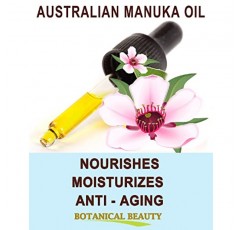 Botanical Beauty MANUKA OIL WILD GROWTH RAW 100% 천연 버진 비정제 냉간 압착 캐리어 오일. 피부, 얼굴, 헤어, 립, 네일 케어용. 노화 방지, 치유 0.5 Fl.oz.- 15 ml