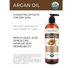 velona 아르간 오일 USDA 인증 유기농 - 16온스(펌프 포함) | 100% 순수 및 천연 | 모로코 오일 | 모발 성장 촉진, 피부, 신체 및 얼굴 관리 | 손톱 보호기 | 비정제, 냉압착…
