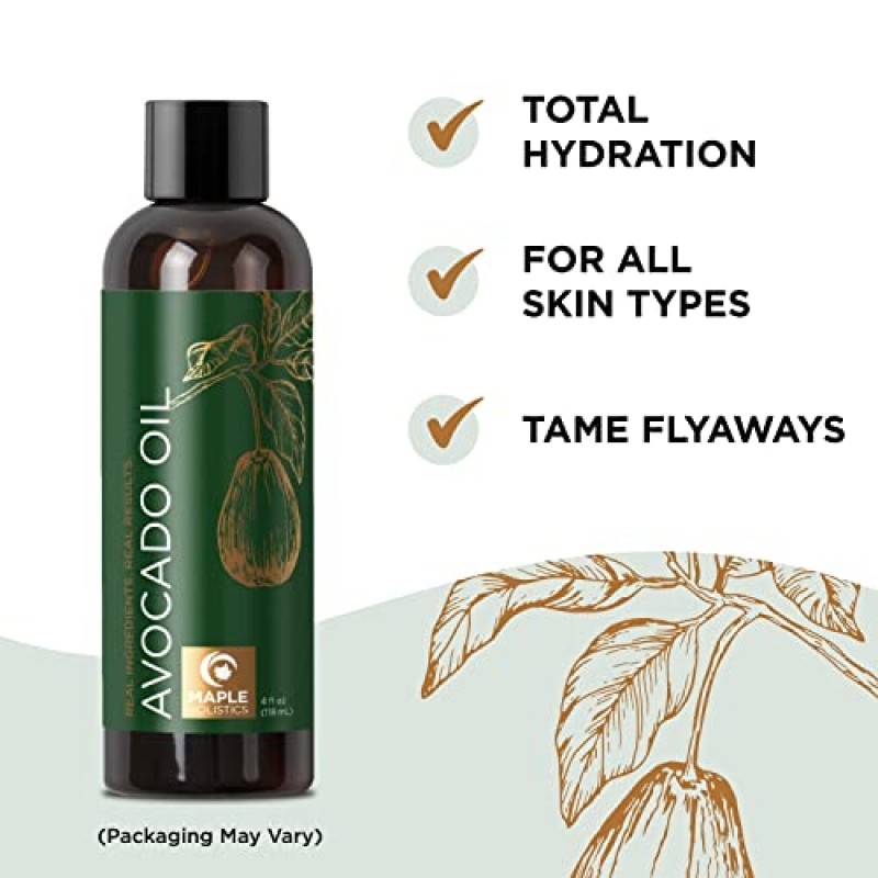 모발 피부 및 손톱용 아보카도 오일 - 건조 모발용 순수 아보카도 오일 헤어 모이스처라이저 및 보습 모이스처라이저 스킨 케어용 아보카도 오일 - 에센셜 오일 혼합용 천연 헤어 오일 및 캐리어 오일