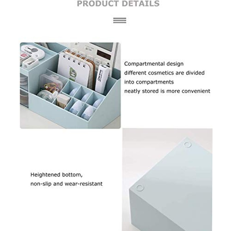 BREIS 다기능 데스크 정리함, 아이섀도우용 메이크업 보관함, 컨실러, 파우더, 매니큐어, 9.65'x 4.8'x 3.67'(흰색)