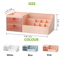 BREIS 다기능 데스크 정리함, 아이섀도우용 메이크업 보관함, 컨실러, 파우더, 매니큐어, 9.65'x 4.8'x 3.67'(흰색)