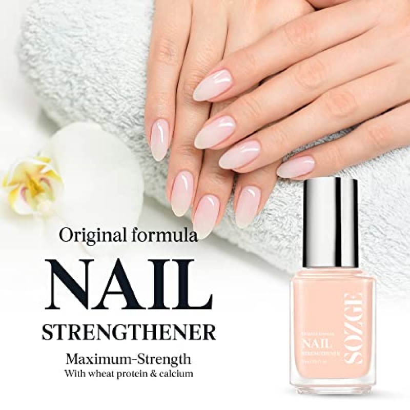 얇은 손톱과 성장을 위한 Sozge 손톱 강화제, 발굽 손톱 강화 크림처럼 단단함, 손상된 손톱과 약한 손톱을 위한 손톱 강화제 및 손톱 강화제, 손톱 성장 및 강화 트리트먼트, 0.5oz, 1팩