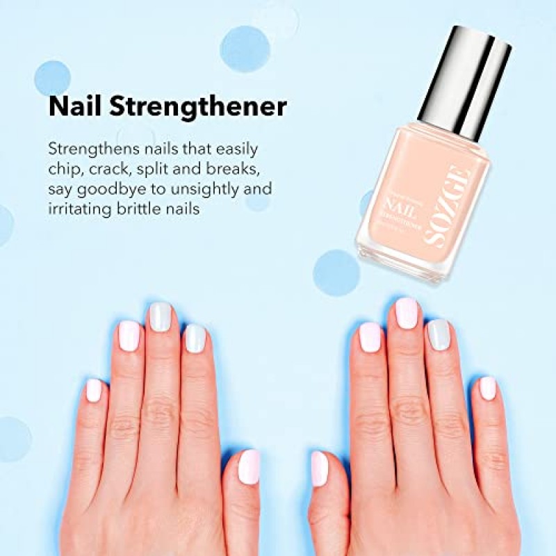 얇은 손톱과 성장을 위한 Sozge 손톱 강화제, 발굽 손톱 강화 크림처럼 단단함, 손상된 손톱과 약한 손톱을 위한 손톱 강화제 및 손톱 강화제, 손톱 성장 및 강화 트리트먼트, 0.5oz, 1팩