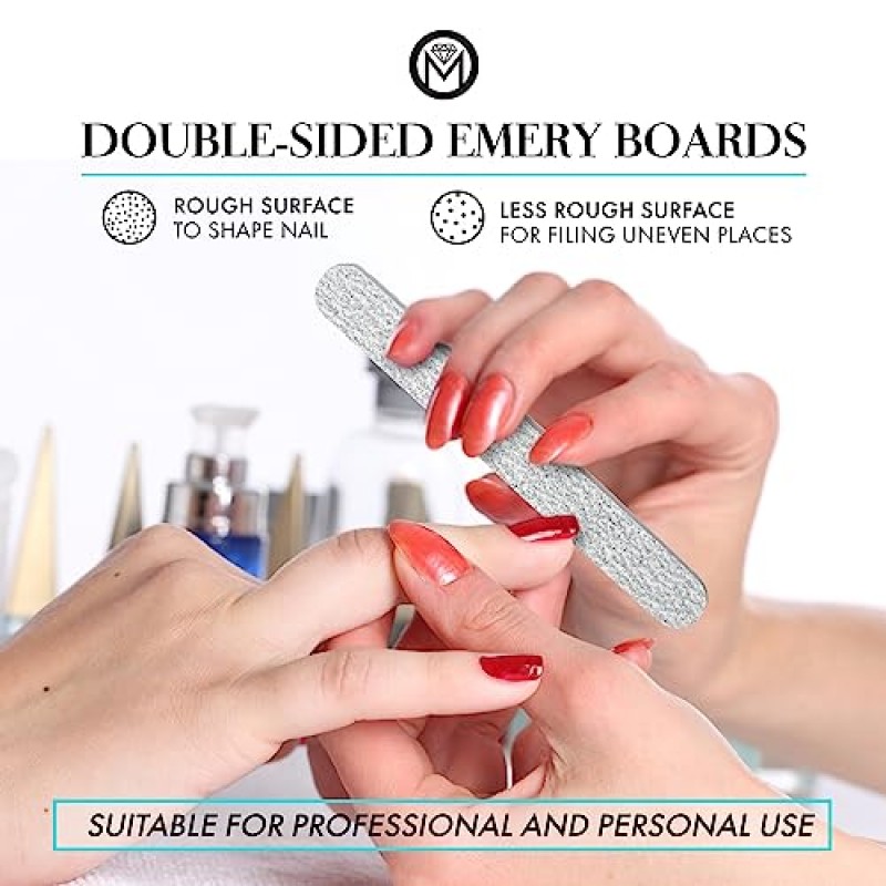 5-in-1 일회용 페디큐어 키트, 발용 페디큐어 도구, 살롱 수준의 네일 케어를 위한 완전한 페디큐어 키트, 네일 버퍼, 경석, 네일 파일 및 나무 스틱 포함, 12개 팩 - Joya Mia