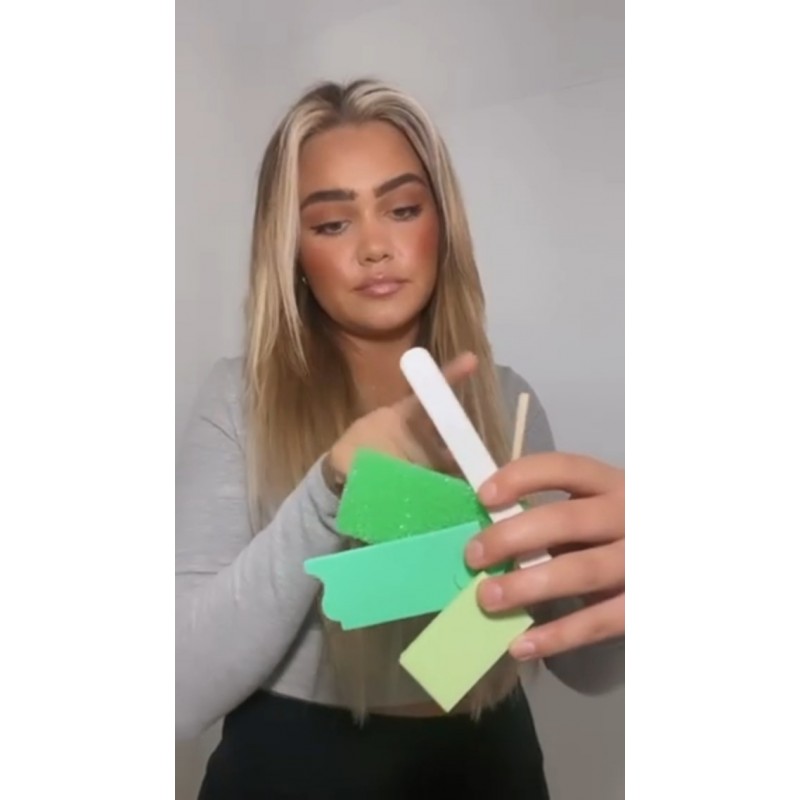 5-in-1 일회용 페디큐어 키트, 발용 페디큐어 도구, 살롱 수준의 네일 케어를 위한 완전한 페디큐어 키트, 네일 버퍼, 경석, 네일 파일 및 나무 스틱 포함, 12개 팩 - Joya Mia