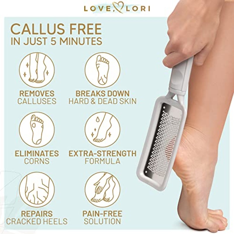 발 각질 제거제 및 발 파일 발 굳은살 제거제 - 페디큐어 용품 발 스크러버 각질 제거제 - 풋 케어 굳은살 제거 액체 젤 - 풋 스파 키트