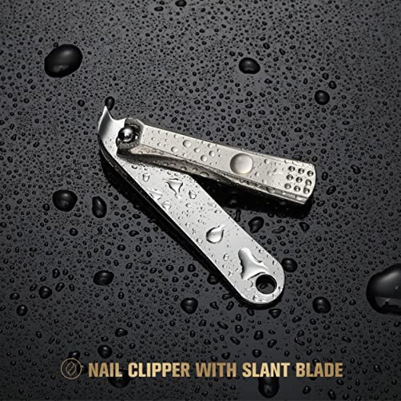 FERYES 손톱깎이 세트 - 매니큐어용 프리미엄 품질 스테인레스 스틸 발톱 및 손톱깎이 - 4개 네일 케어 도구 키트