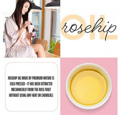 여성용 페이스 오일용 프리미엄 네이처 로즈힙 오일, 헤어 및 네일용 순수 냉간 압착 비정제 오일 스킨 케어 모이스처라이저, 페이스용 더마플래닝 오일, 로즈 엉덩이 페이스 오일 및 세럼, 구아샤 흉터용 일반 로즈힙 페이셜 오일 4온스