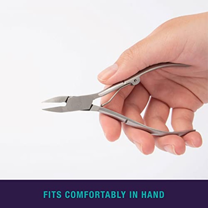 TRIM Simply Foot Ingrown Toenail Kit – 스테인레스 스틸 발톱 니퍼 및 스테인레스 스틸 듀얼 엔드 파일 포함 – 사용하기 쉬운 발 관리 도구 – 남성 및 여성용 – 실버 – 2피스 세트