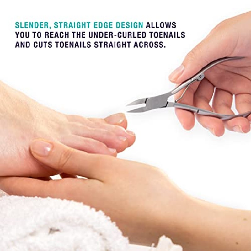 TRIM Simply Foot Ingrown Toenail Kit – 스테인레스 스틸 발톱 니퍼 및 스테인레스 스틸 듀얼 엔드 파일 포함 – 사용하기 쉬운 발 관리 도구 – 남성 및 여성용 – 실버 – 2피스 세트