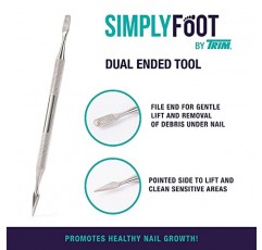 TRIM Simply Foot Ingrown Toenail Kit – 스테인레스 스틸 발톱 니퍼 및 스테인레스 스틸 듀얼 엔드 파일 포함 – 사용하기 쉬운 발 관리 도구 – 남성 및 여성용 – 실버 – 2피스 세트