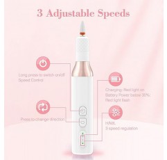 무선 전기 네일 드릴, 아크릴 젤 네일용 휴대용 전문 충전식 전기 네일 파일 키트, 전기 네일 드릴 세트, 홈 살롱용 매니큐어 페디큐어 연마 도구