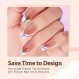 BTArtboxnails 프렌치 젤 네일 팁 -160개 손톱 위 프렌치 팁 프레스 갈색 짧은 관 3 in 1 X-코트 팁 사전 적용된 팁 프라이머 및 베이스 코트, 네일 아트용 가짜 손톱을 다듬을 필요 없음 DIY 16 사이즈