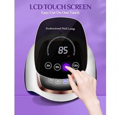 UV LED 네일 램프, Gugusure 업그레이드 LCD 디스플레이, 자동 센서 및 4개의 타이머 설정을 갖춘 젤 폴리쉬용 180W 네일 건조기, 살롱 및 가정용 42개의 LED 비즈가 있는 전문 젤 경화 램프 젤 폴리쉬 라이트
