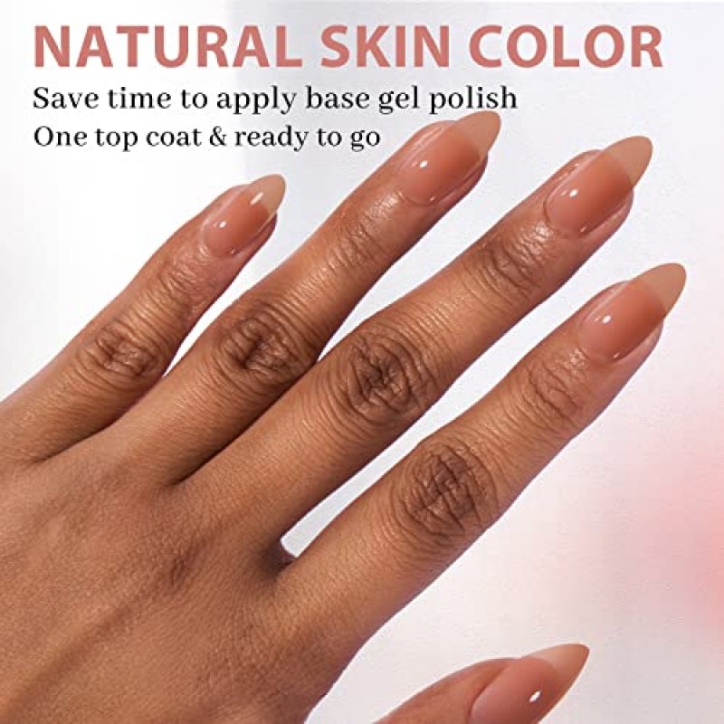 BTArtbox 아몬드 젤 네일 팁 - 소프트 젤 네일 팁 2 in 1 X-Coat 팁 미리 적용된 팁 프라이머, 더 강한 접착력, 사전 모양의 울트라 핏 가짜 손톱 짧은 손톱 연장, 150개 15개 크기