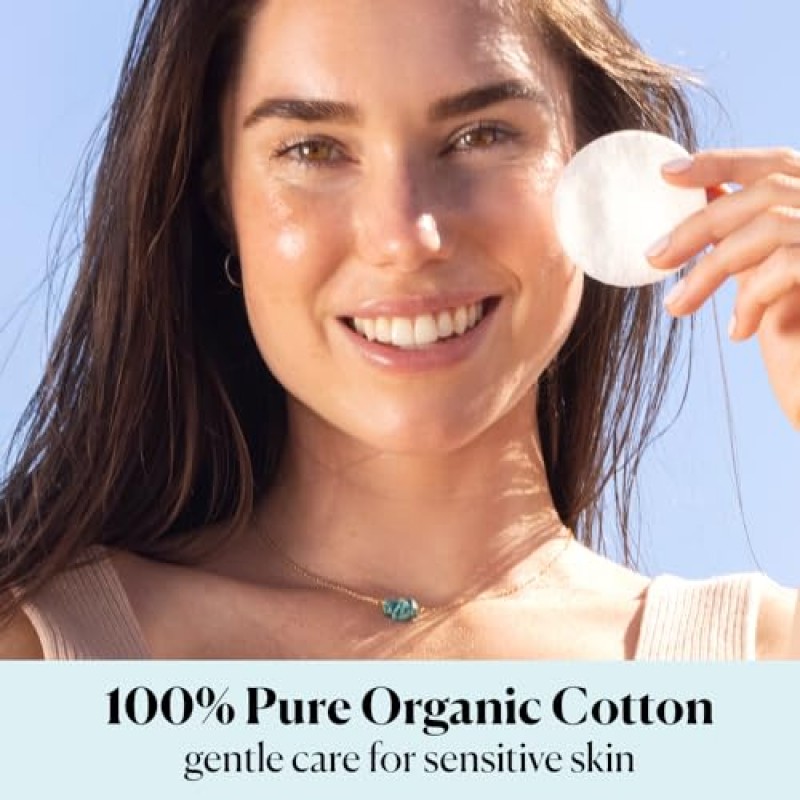 민감한 피부를 위한 Sky Organics 유기농 면 라운드, 미용 및 개인 관리를 위한 100% 순수 GOTS 인증 유기농, 300ct.