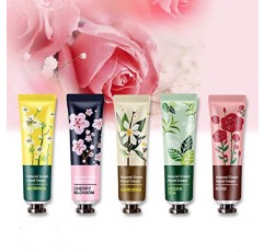 QUNGCO 18 팩 건조 갈라진 손을 위한 핸드 크림, 천연 식물 향기 핸드 로션 모이스춰라이징 핸드 케어 크림 스타킹 스터퍼 선물 세트 여행 선물 세트 시어 버터와 알로에 핸드 로션