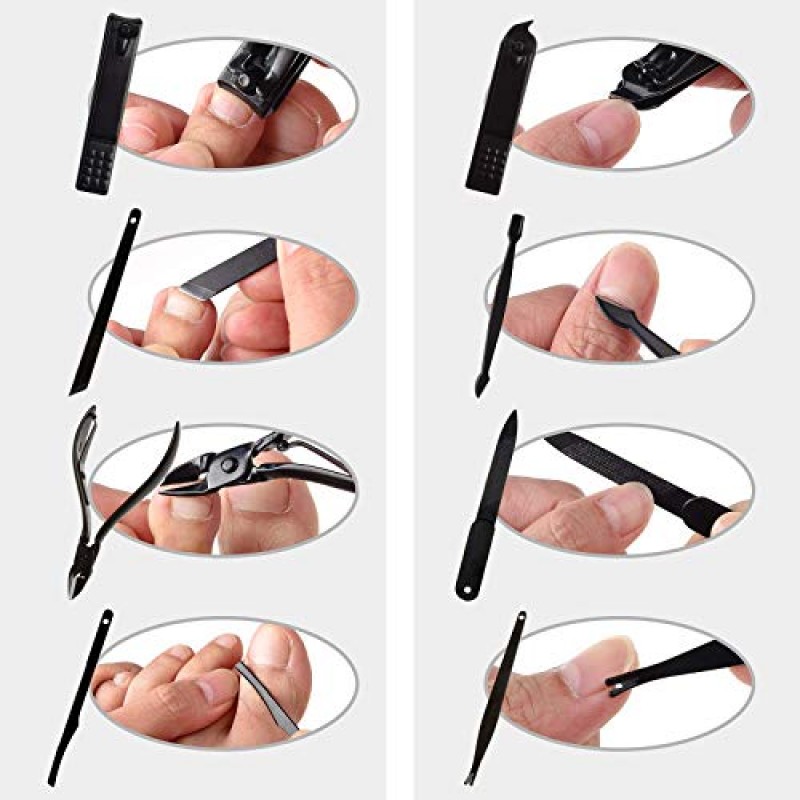 손톱깎이 26개, ONEHERE 프리미엄 매니큐어 세트, 전문 미용 선물 키트, 페디큐어 키트, 얼굴, 손, 발, 큐티클 네일 관리 도구, 고급 휴대용 여행용 케이스가 포함된 손톱깎이