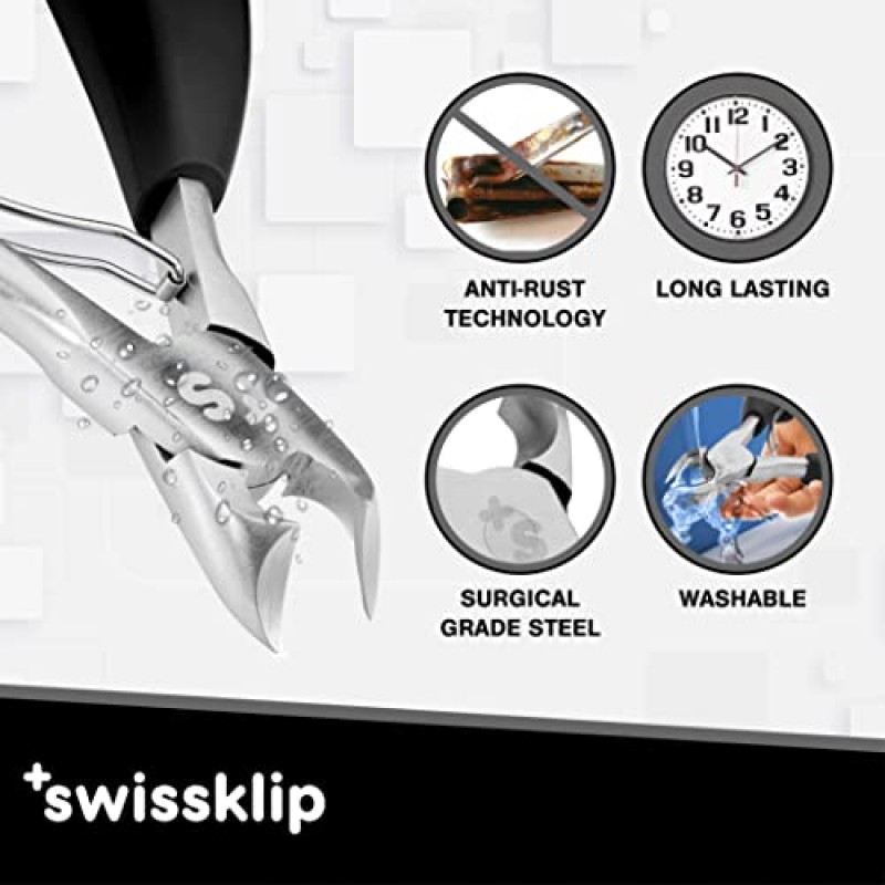 Swissklip 발톱깎이 I 튼튼한 발톱깎이 I 두꺼운 손톱을 위한 발톱깎이 I 두꺼운 발톱을 위한 엄지발톱 손톱깎이 I 발톱 가위 I 두꺼운 손톱을 위한 튼튼한 손톱깎이 (1)
