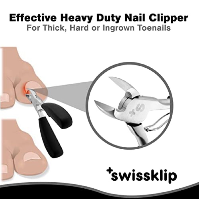 Swissklip 발톱깎이 I 튼튼한 발톱깎이 I 두꺼운 손톱을 위한 발톱깎이 I 두꺼운 발톱을 위한 엄지발톱 손톱깎이 I 발톱 가위 I 두꺼운 손톱을 위한 튼튼한 손톱깎이 (1)