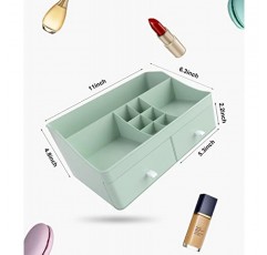 메이크업 정리함, 서랍이 있는 화장품 책상 보관 상자 화장대, 조리대, 욕실 카운터, 브러쉬, 로션, 립스틱, 매니큐어용 화장대 홀더용 스킨케어 정리함(녹색)