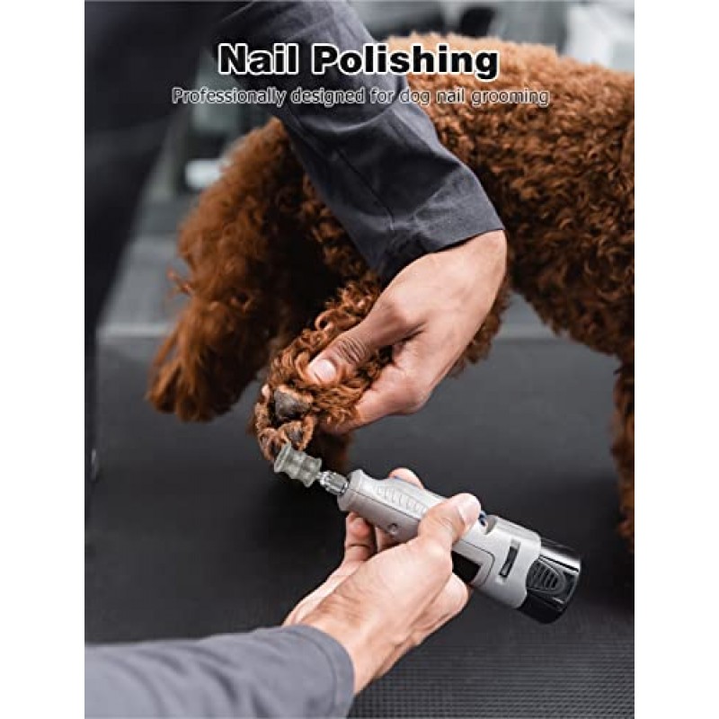 Dremel 용 Mellbree Dog 다이아몬드 네일 그라인더, 1/8'네일 그라인더 비트 척 키트가있는 Dremel 로타리 도구와 호환 동물 네일 케어 작업