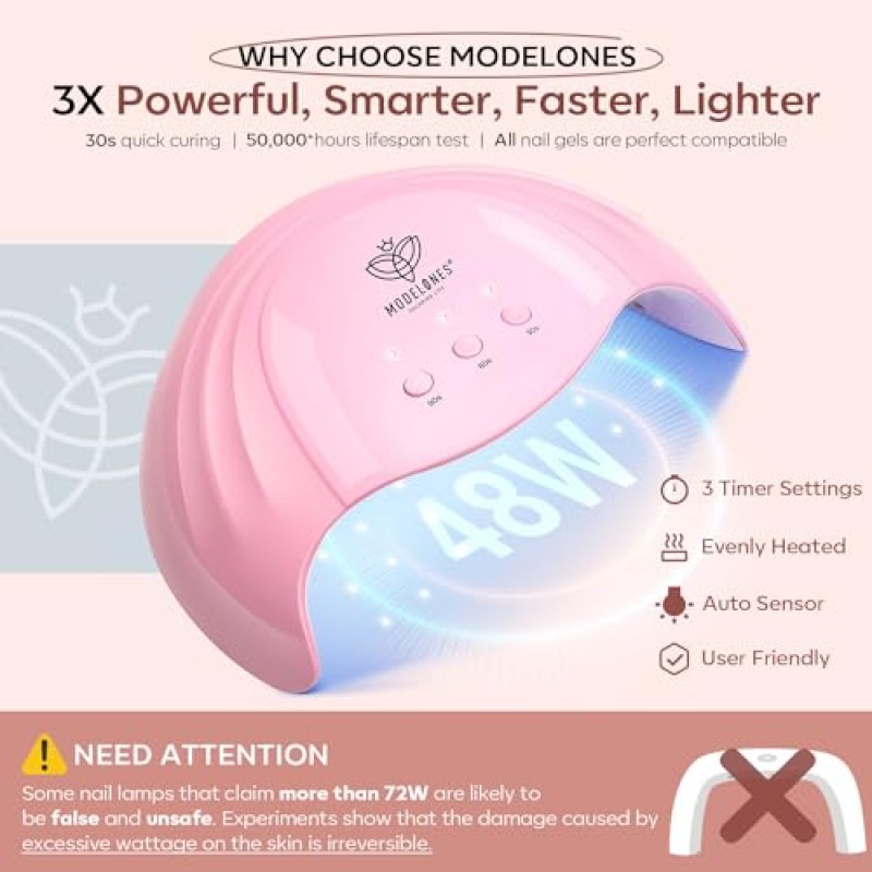 Modelones 45PCS 젤 네일 폴리시 키트 UV 라이트 28 색 올 시즌 컬렉션 핑크 누드 레드 다채로운 담그기 젤 네일 키트/48W 네일 건조기/베이스 탑 코트/네일 프라이머/매니큐어 도구/살롱 DIY 선물