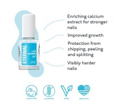 이터널 칼슘 젤 네일 빌더 - 13.5mL 베이스 코트 매니큐어 | 손톱 관리를 위한 투명 매니큐어 및 얇은 손톱과 성장을 위한 손톱 강화제 | 패스트 드라이 네일 하드너 & 네일 성장 트리트먼트 (2팩)
