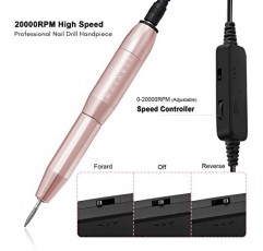 Makartt 휴대용 네일 드릴 머신 20000RPM 전기 네일 파일 Eirenee Professional E 파일러 아크릴 손톱용 6pcs 네일 드릴 비트가 포함된 매니큐어 도구 세트 젤 폴란드어 제거, 네일 기술 홈 DIY 사용