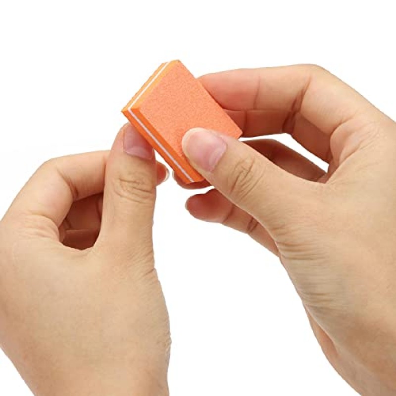 200개 미니 네일 버퍼 블록 1.5인치*1.1인치*0.5인치 그릿 버퍼(자연 관리용)(혼합 색상)